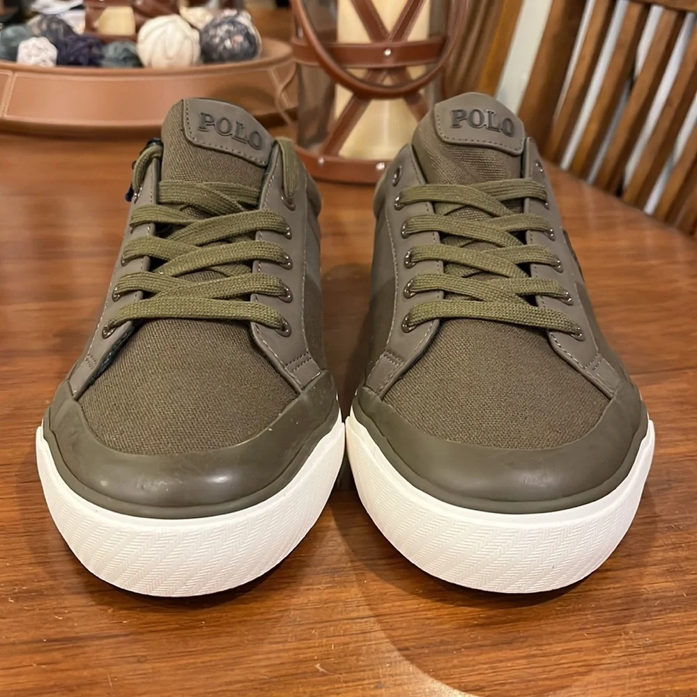 Polo Ralph Lauren Ian Boat Deck shoes sneakers new olive green Mens Size 12